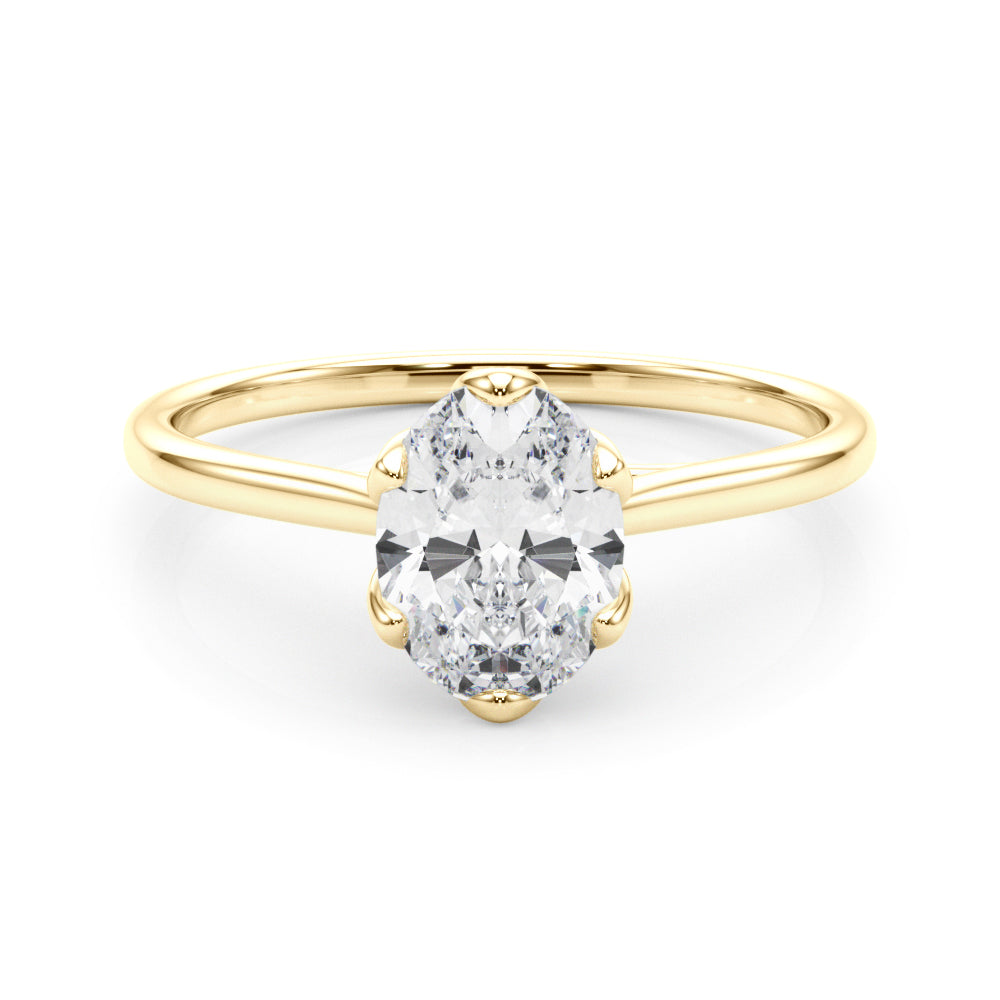 Esme Oval Lab Grown Diamond Solitaire Engagement Ring IGI Certified-VIRABYANI